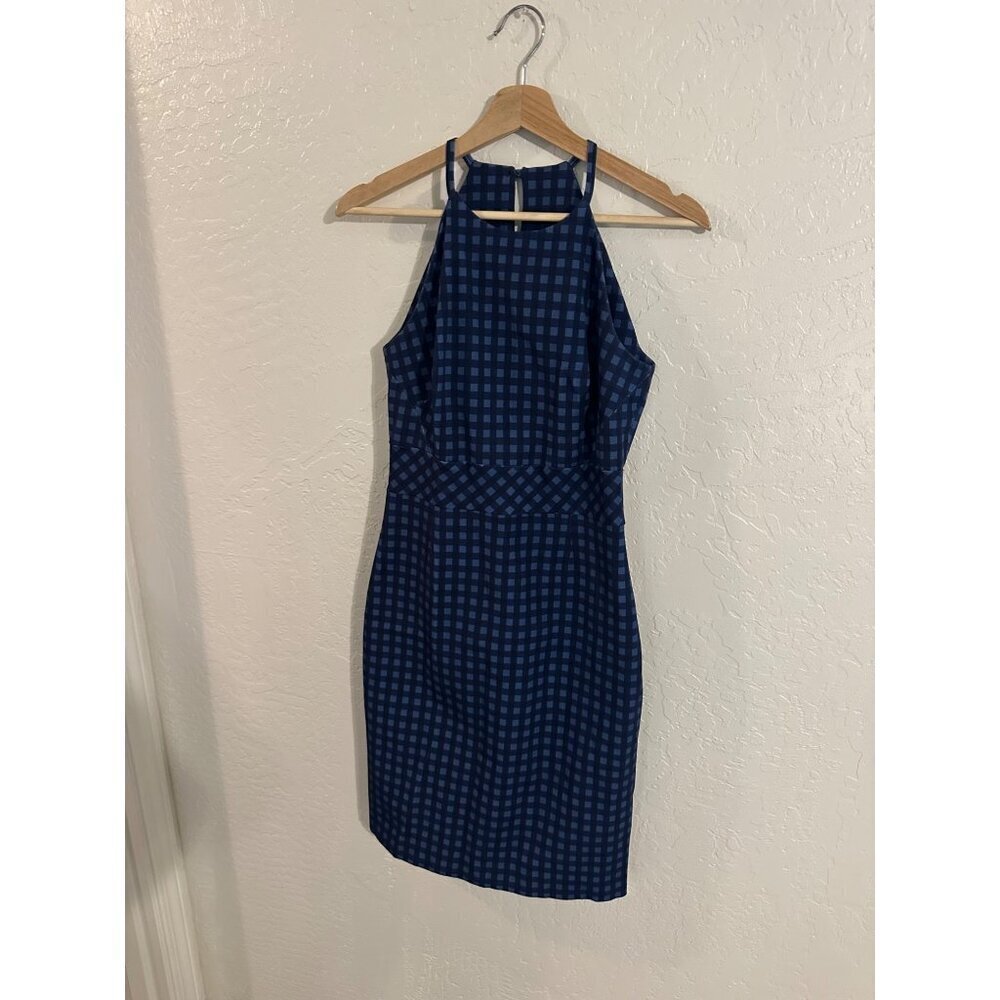 Y Banana Republic Blue Gingham Racer Back Mini Dress - Picture 3 of 11